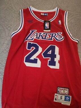 Rare Adidas LA Lakers Kobe Bryant #24 Jersey Men Small Length+2 Red